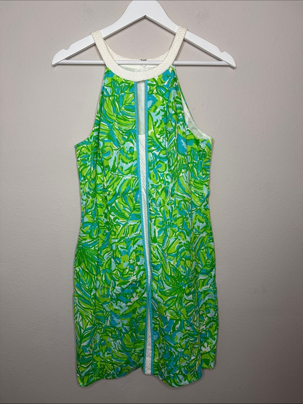 Lilly Pulitzer Pearl Shift Dress Fresh Citrus Green Parrot Size 8 - [PS320]